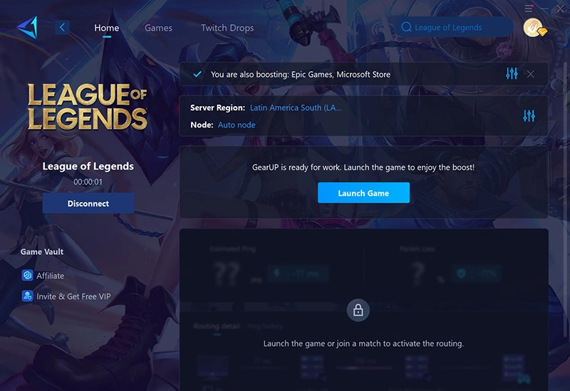 Как GearUP помогает снизить задержки в League of Legends