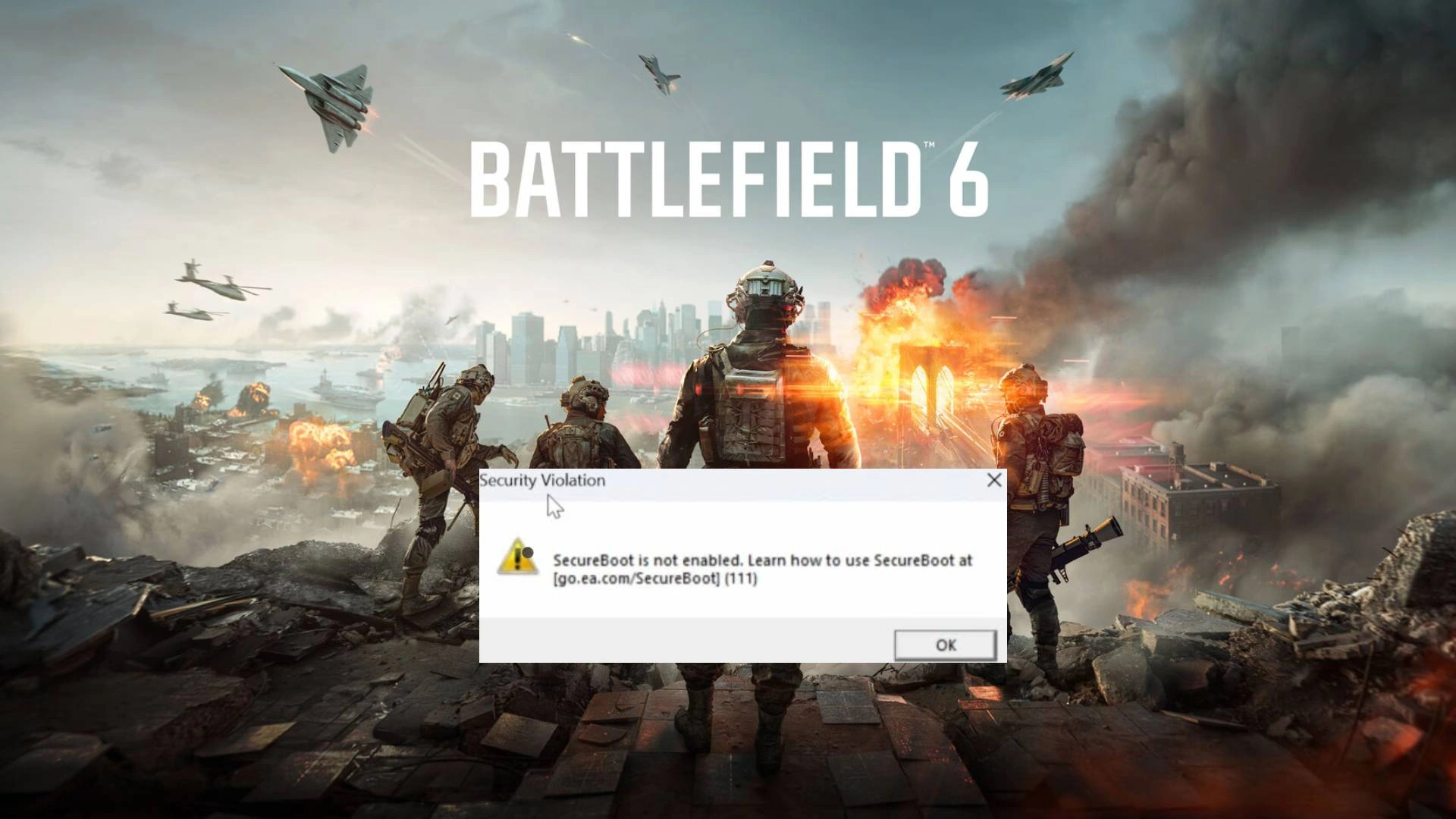Battlefield 6はSecure Bootが必要です。