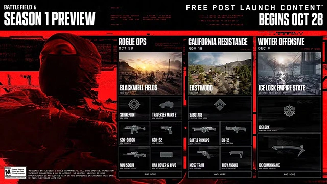 O que está incluído na Temporada 1 de Battlefield 6? Uma prévia rápida