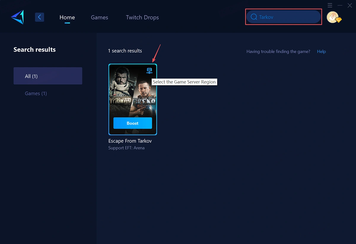 Use GearUP para corrigir a conexão do Tarkov