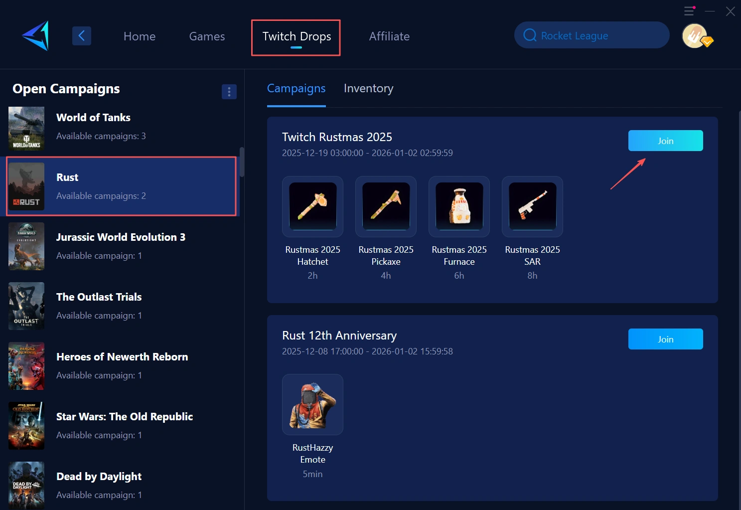 Rust Twitch Dropsを簡単に獲得する方法