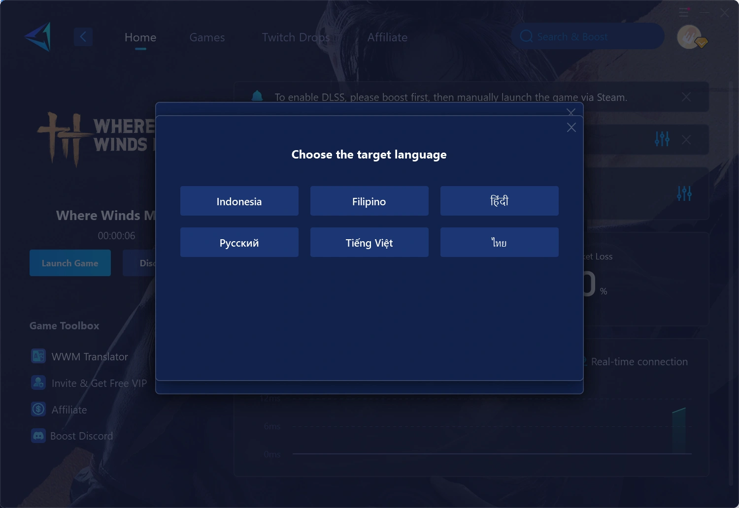 Cách dịch Where Winds Meet sang các ngôn ngữ khác