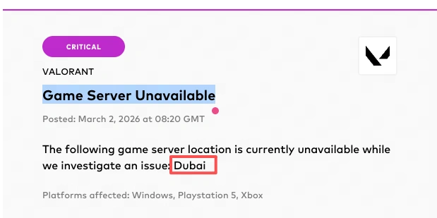 How to Fix Unable to Connect to Valorant Middle East Servers