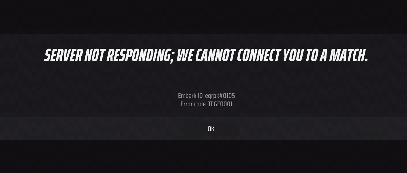 How to Fix The Finals Error Code TFGE0001