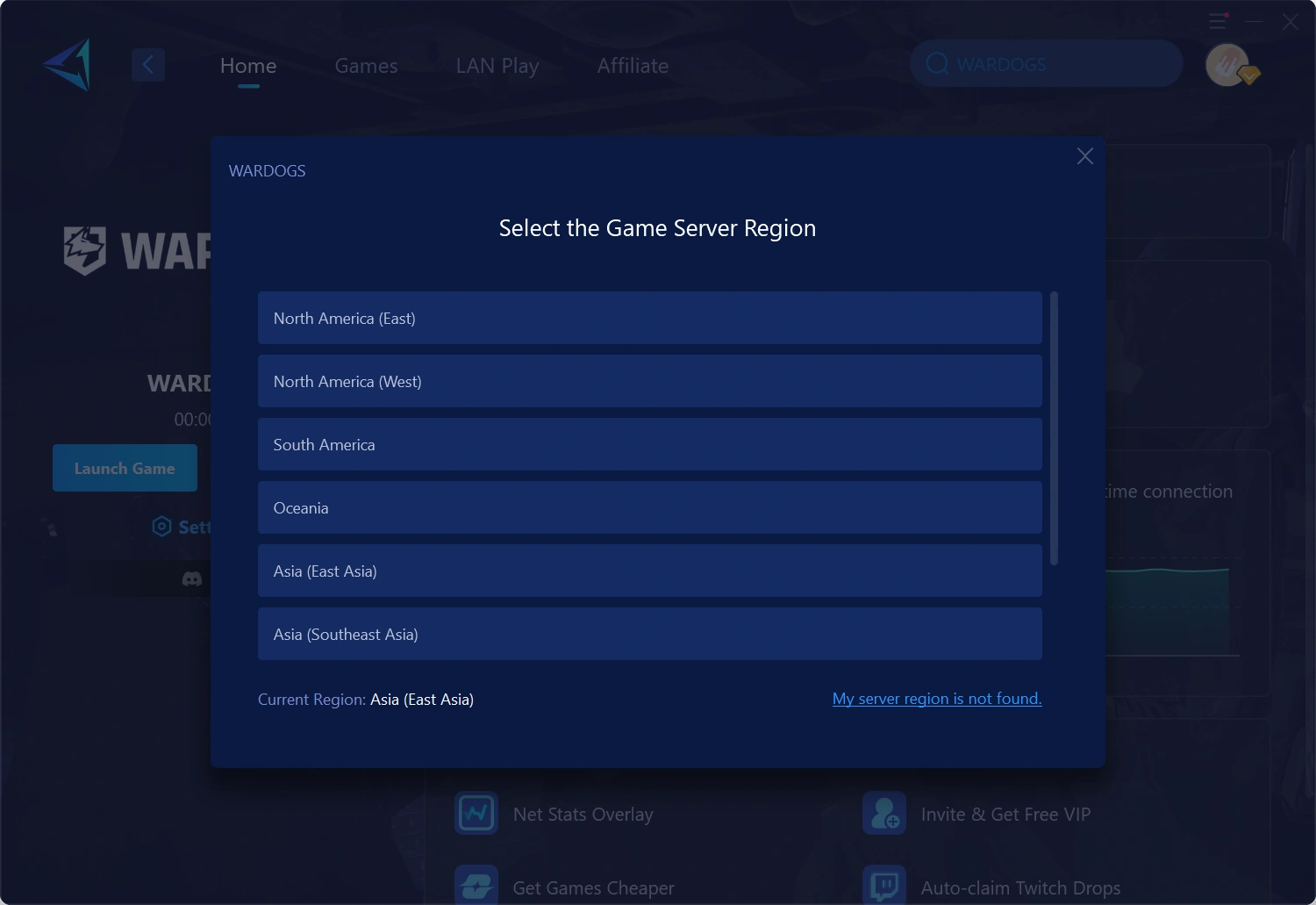 Optimize WARDOGS Network Route with GearUP