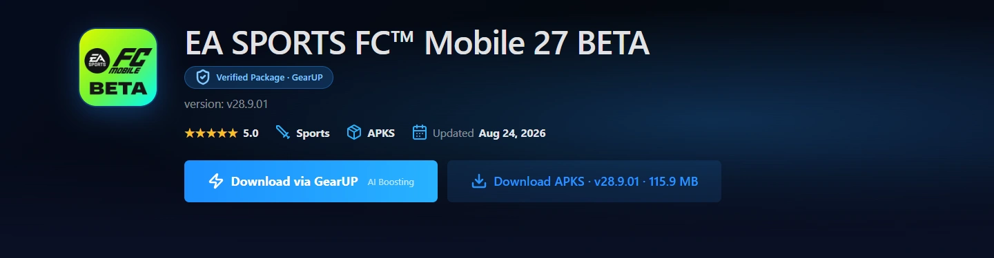 GearUP EA FC Mobile 27 Beta