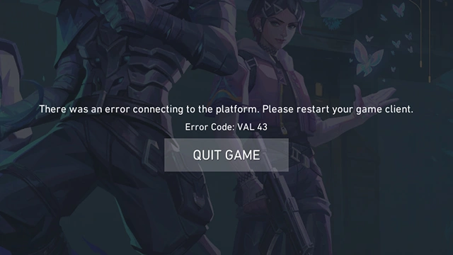 VALORANT Error Code 43: How to Fix It When You Cannot Reach the Main Menu
