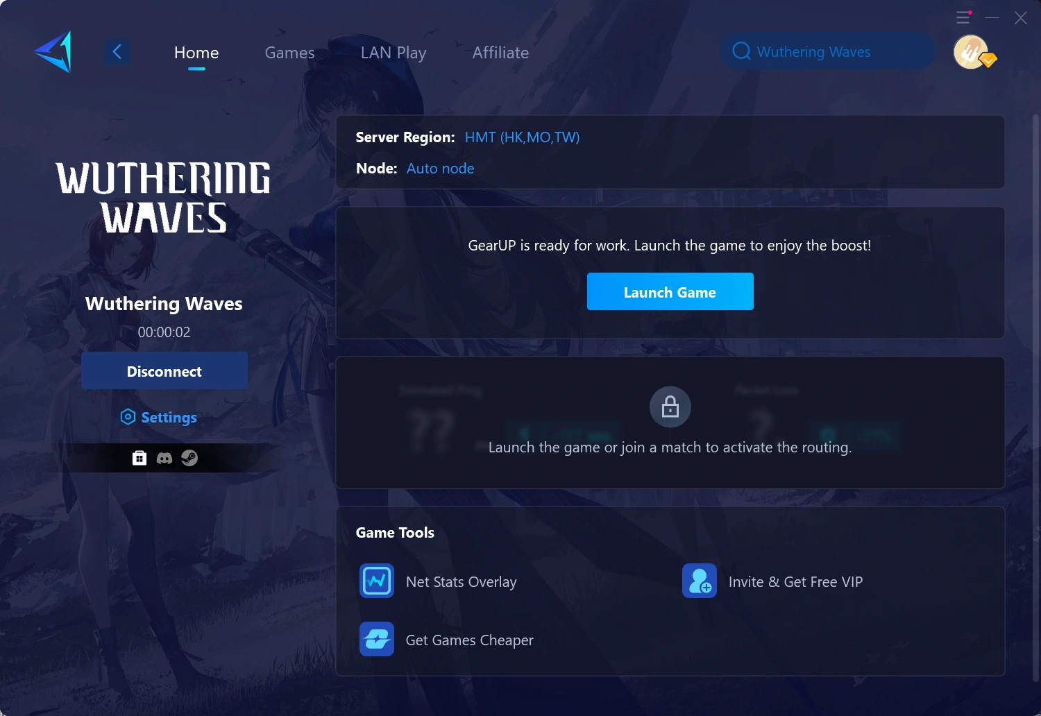 GearUP Reduces Latency in Wuthering Waves